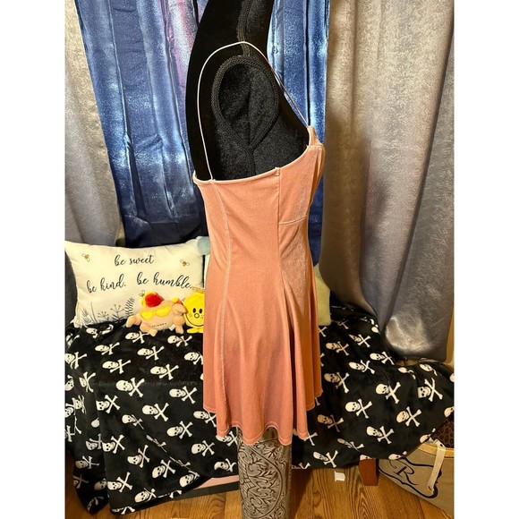 Urban Outfitters Pins & Needles Audrey Pink Velvet A-Line Slip Dress - Picture 2 of 6